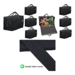 4-Pack Extra-Large Black Canvas Christmas Tree Storage Bag - 100L