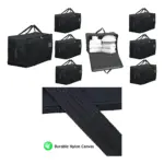 4 Pack Extra Large Black Canvas Laundry Bag 100L Wash and Storage