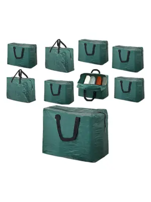 4‑Pack Green Outdoor Chair Cushion Storage Bags – 75L Patio Furniture