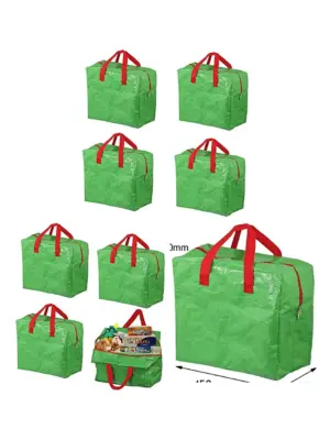 4‑Pack Green Waterproof Attic Storage Bags – 50L Large Junk Organizer