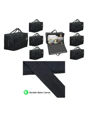 4 Pack Large Black Canvas Art Bag 100L Storage for Paint & Craft