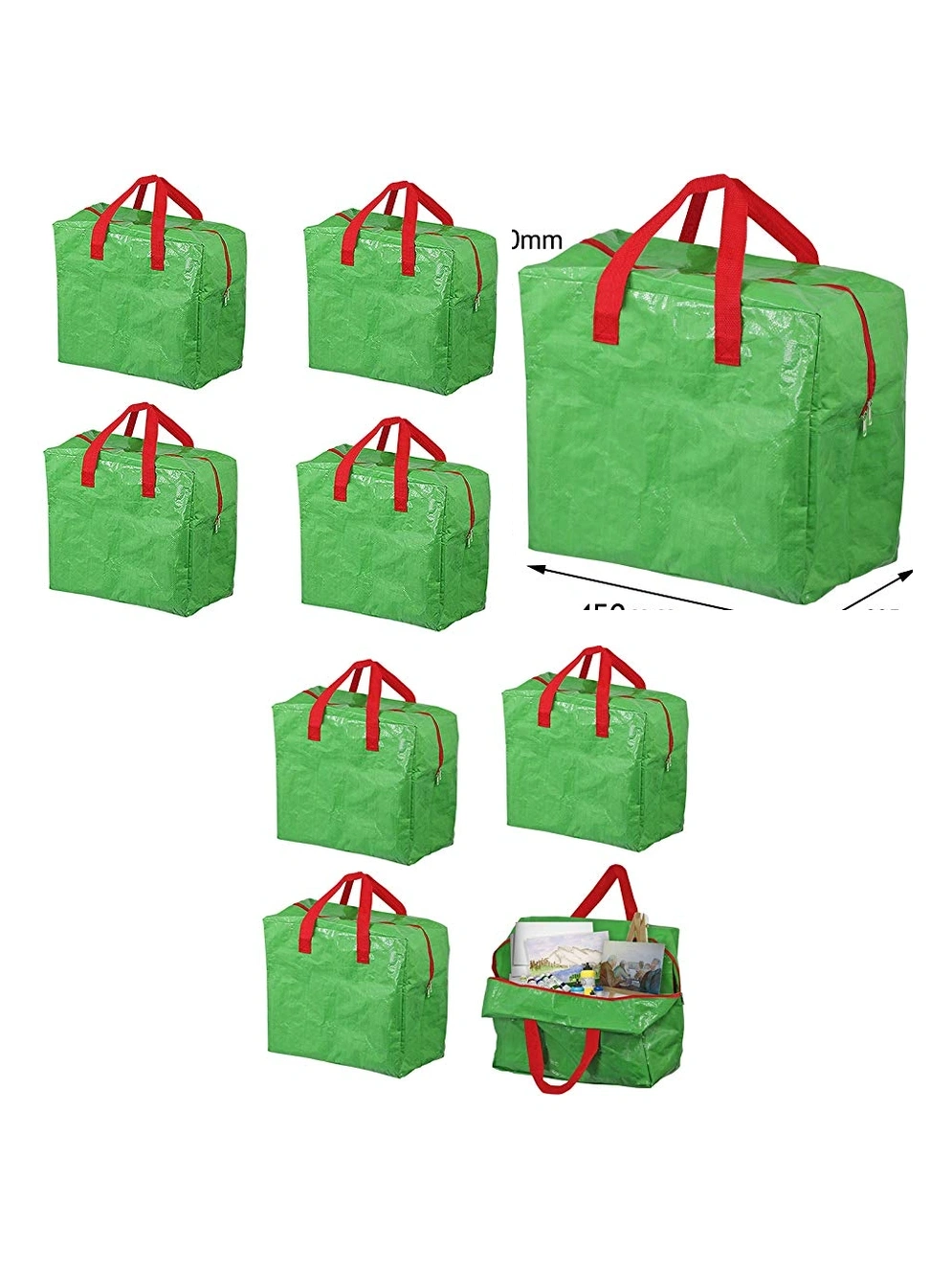 4-Pack Large Green Art Supplies Storage Bags – 50L Craft Organizer
