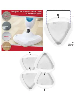 4 Pack Reusable Microfiber Steam Mop Cleaning Pads – Universal Fit