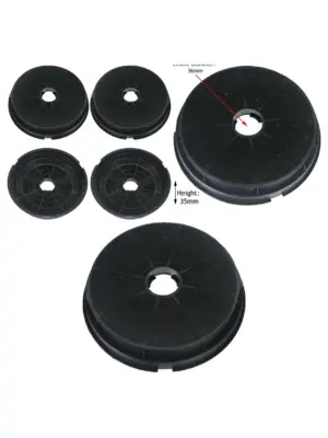 4‑Pack Round Charcoal Vent Filters for Baumatic Kitchen Hoods