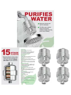 4-Pack Universal Chrome Shower Head Filter – Hard Water Softener