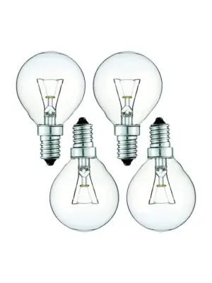 4 Pack Universal Oven Light Bulb – E14 Base, 40W, Up to 300°C