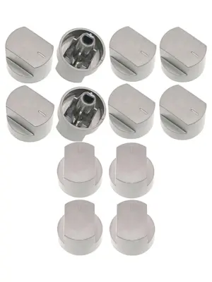 4‑Piece Silver Stove, Oven & Cooker Hob Knob Set – Fits 61EDO/61EHDO