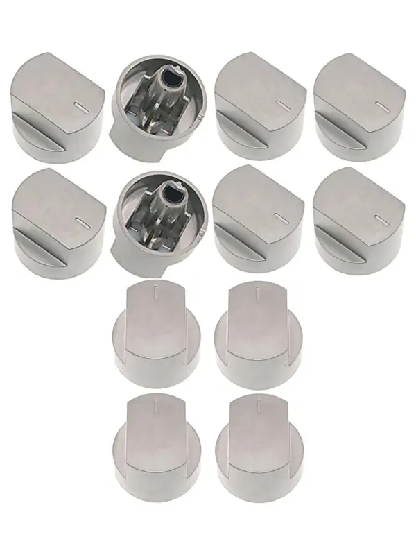 4‑Piece Silver Stove, Oven & Cooker Hob Knob Set – Fits 61EDO/61EHDO