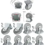 4 x 100mm Fixed Plate Caster Wheels for Bed & Sofa – Screws Included