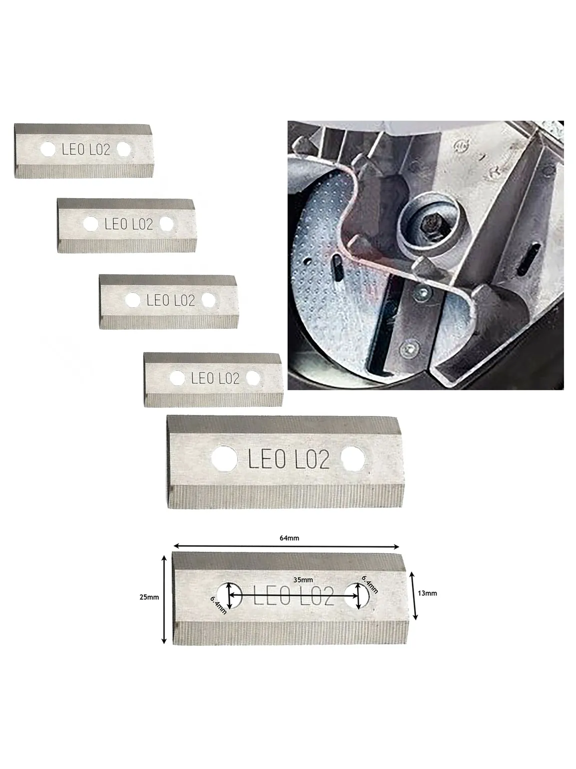 4 x 64mm Metal Blades for B+Q FPIS2500/TRY2500SA Garden Shredder