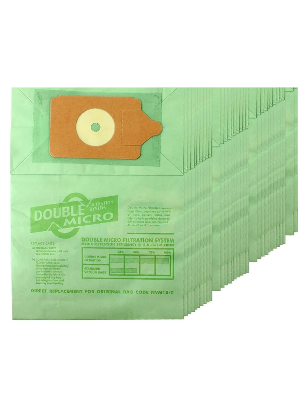 40 Pack Paper Dust Bags for Numatic Henry, Hetty & James Vacuums