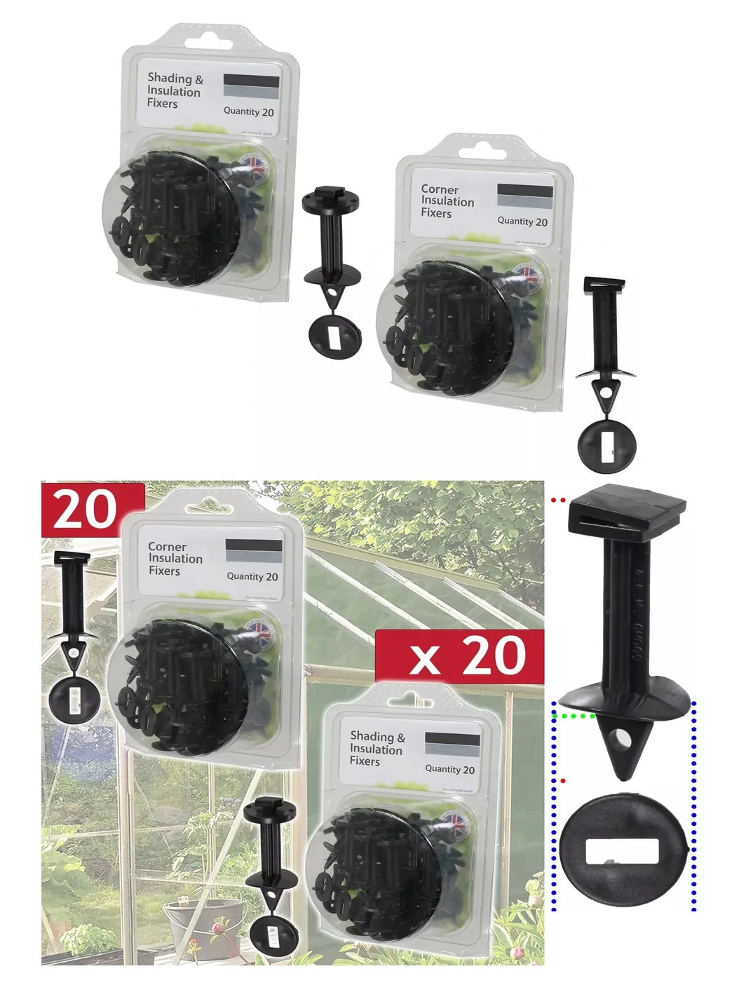40-Piece Greenhouse Bubble Wrap Kit – PVC Corner & Frame Clips