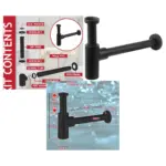 40mm Black Round Sink Trap with Deodorizer for Bottle Basin