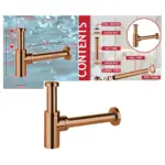 40mm Copper Round Sink Trap with Deodorizer for Bottle Basin