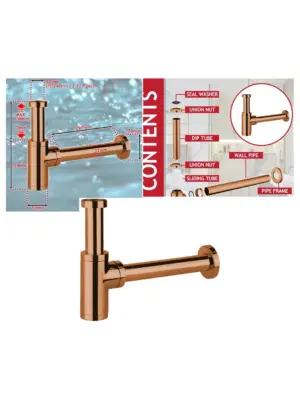 40mm Copper Round Sink Trap with Deodorizer for Bottle Basin