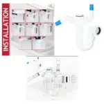 40mm Double-Nozzle Sink Trap Kit for Washers & Dishwashers 75mm Seal