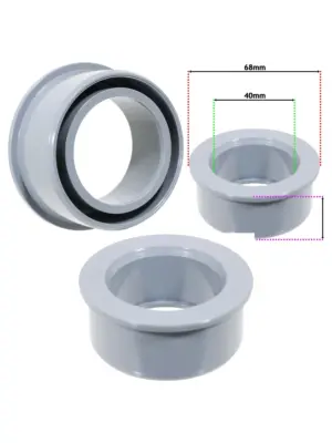 40mm Grey Push‑Fit Waste Pipe Reducer with Seal Ring – Boss Adaptor