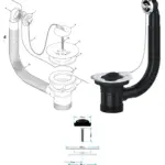 40mm Round Sink Overflow Plug with Chain – Bathroom Waste Combo