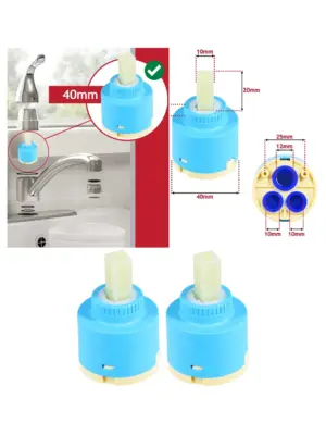 40mm Single-Lever Mixer Cartridge for Sink & Bath Hot Cold Valve 2pcs