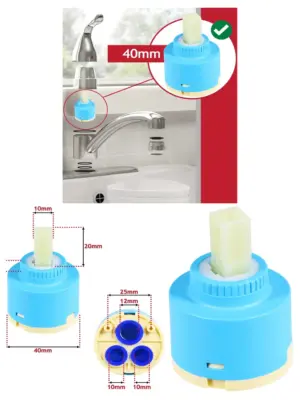 40mm Single-Lever Mixer Cartridge for Sink & Bath – Hot/Cold Valve