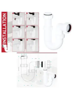 40mm Telescopic Swivel P-Trap Kit for Sink Waste Pipe - Easy Install