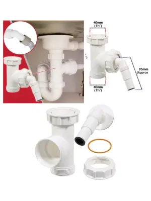 40mm Trap Adapter for Washing Machine & Dishwasher Waste Pipe