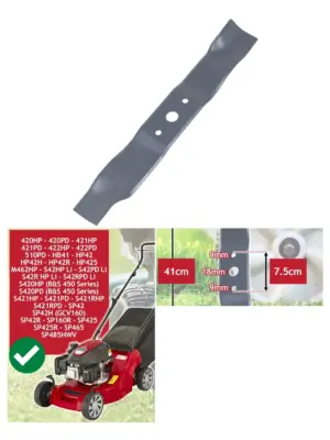 41 cm Metal Blade for Mountfield Lawn Mowers – fits 420HP, 422HP, HB41