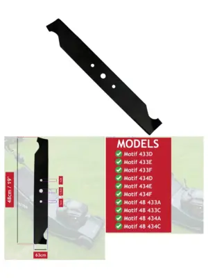 48cm Hi‑Lift Replacement Blade for Hayter Motif 433H/434H Lawn Mower