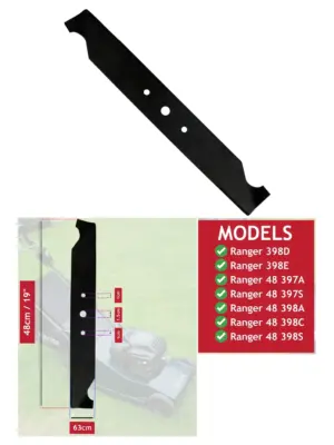 48cm Hi‑Lift Replacement Blade for Hayter Ranger 39/397/398 Mower