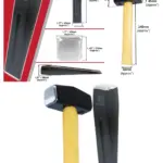 4lb Log Splitter Club Hammer with 1.5kg 8‑Piece Chisel Wedge Set