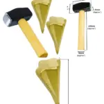 4lb Log Splitter Kit – Sledgehammer + 2 Wood Splitting Wedges