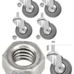 4pcs 50mm Swivel Caster Wheels with M10 Thread & Non‑Marking Nuts