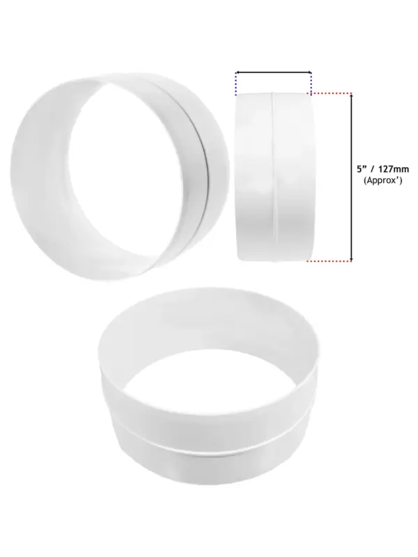 5" (127mm) Universal Cooker Hood Vent Duct Extension Adapter
