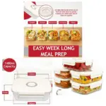 5‑Pack 1.5L Vacuum‑Seal Glass Food Containers with Clip Lids & Pump