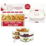 5‑Pack 630ml Vacuum‑Seal Glass Food Containers with Clip Lids & Pump