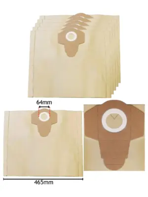 5-Pack Ozito 20L 1250W Wet/Dry Vacuum Dust Bags – Replacement Filters