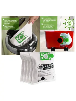 5‑Pack Replacement Bags for Numatic Henry HVR200/HVX200 Vacuum