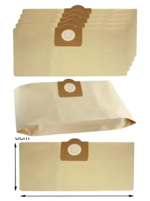 5-Pack Replacement Dust Bags for Hitachi QB35E Vacuum - Solid Collar