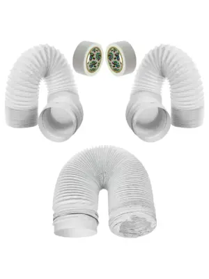 5‑Piece 3 m PVC Air Conditioner Duct Extension Hose Kit