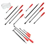 5‑Piece Crowbar Set with Long Rolling Heel Pry Bars + Safety Goggles