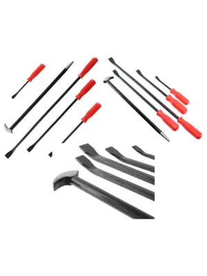 5-Piece Jumbo Crowbar Set – Long Rolling-Heel Pry Bars, Drop-Forged