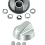 5 Silver Hotpoint Oven & Cooker Control Knobs with Adaptors