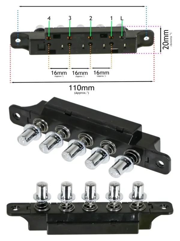 5-Speed Push-Button Selector Switch for Range Hood Exhaust Fan