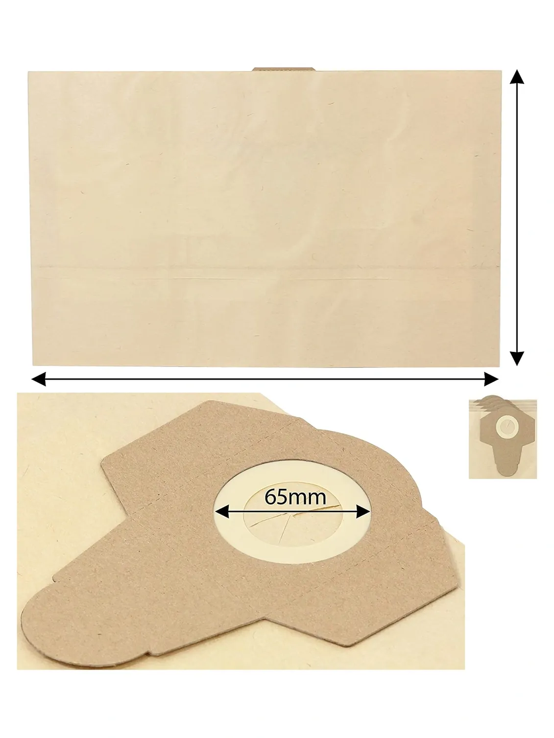 5 x 20L Vacuum Dust Bags for Einhell, Dirt Devil & Draper