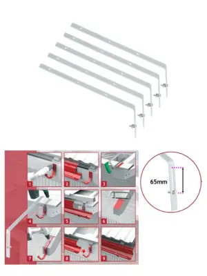 5 x 300mm Galvanized Steel Gutter Rafter Brackets – Fascia Support