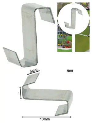 50 pcs 10mm Aluminum Z‑Clip Lap Clamp for Greenhouse Glass