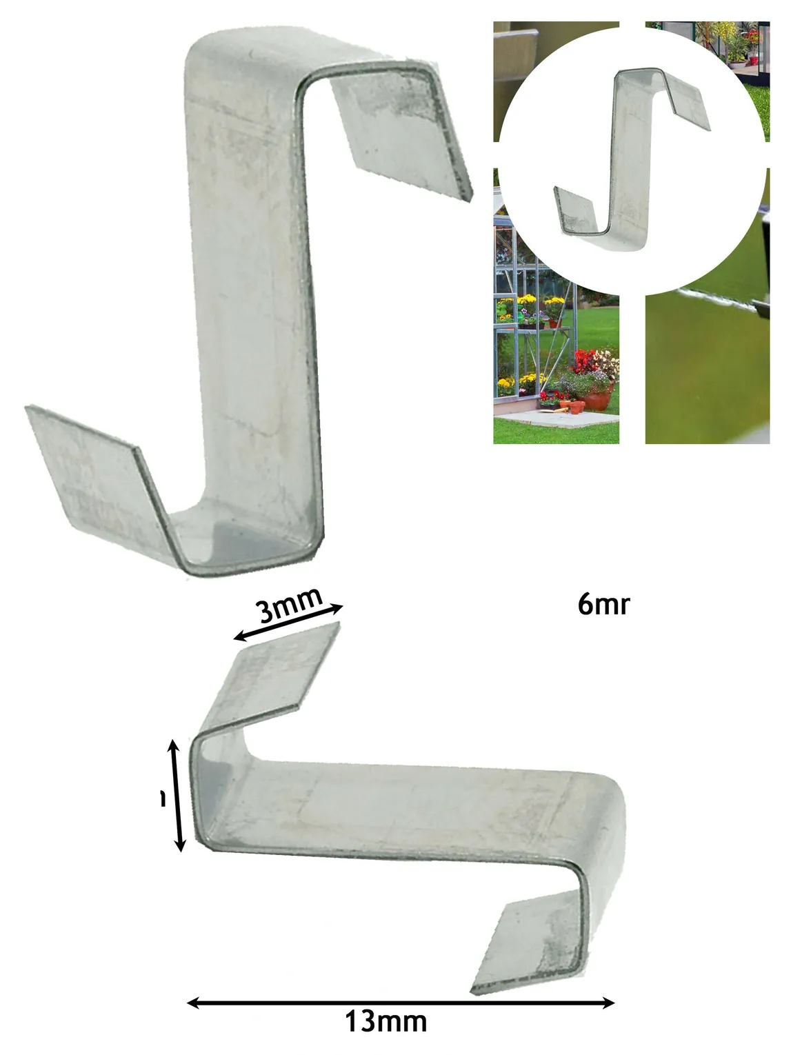 50 pcs 10mm Aluminum Z‑Clip Lap Clamp for Greenhouse Glass