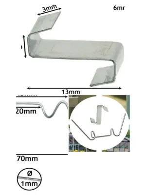 500 Greenhouse Spring Wire Glazing Clips – W/Z Overlap Clamp