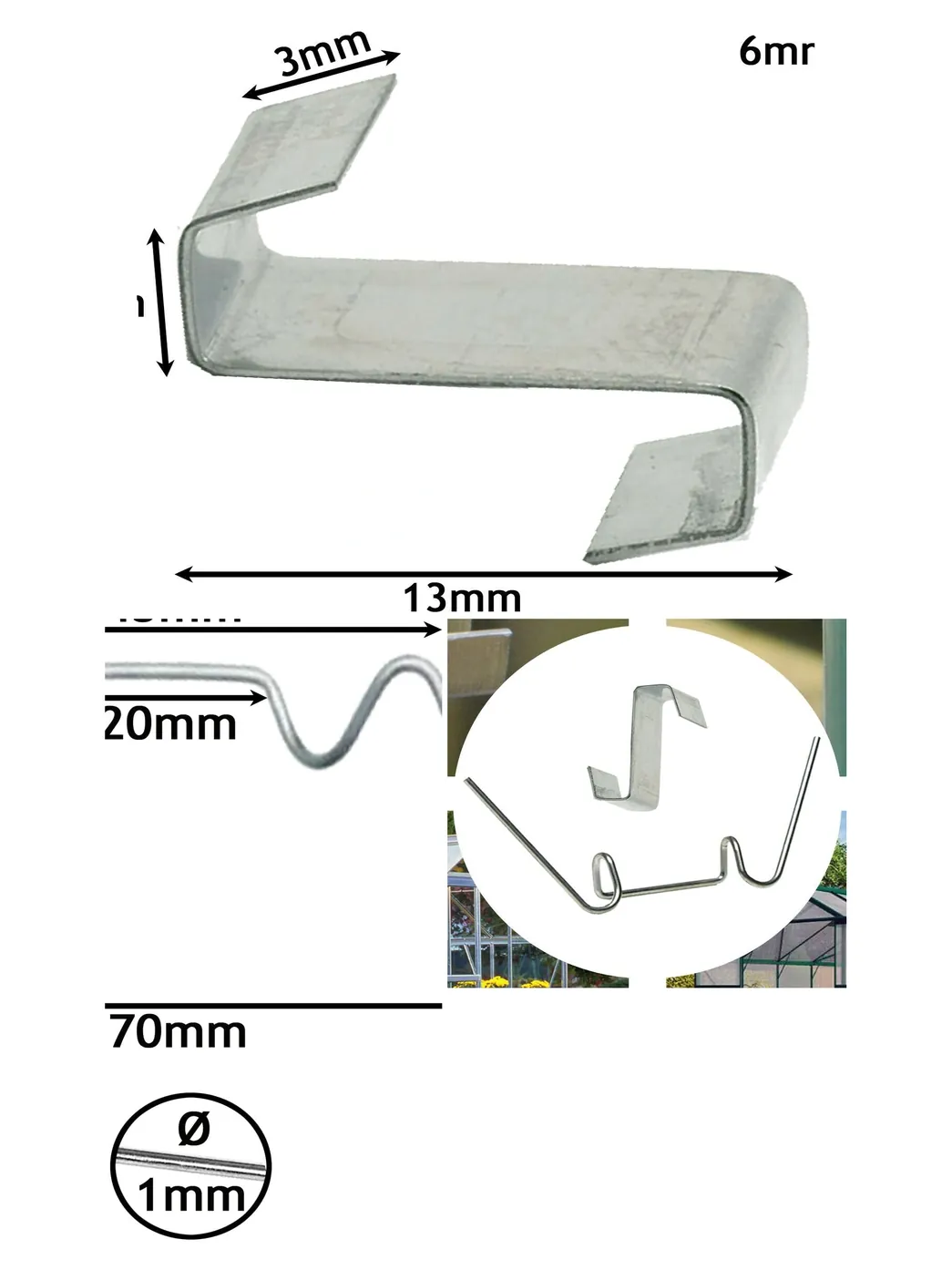 500 Greenhouse Spring Wire Glazing Clips – W/Z Overlap Clamp
