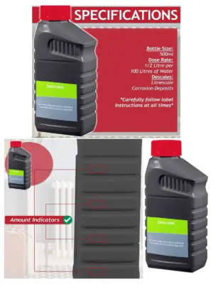 500ml Boiler Descaler - Concentrated Scale Remover for Central Heating